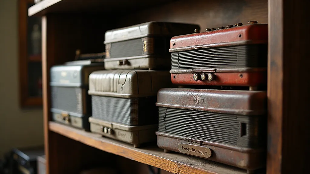 Collection of antique accordions