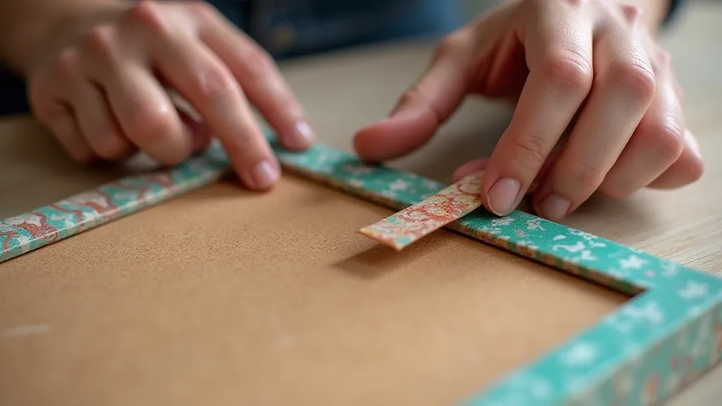 Decorating a cork board with washi tape