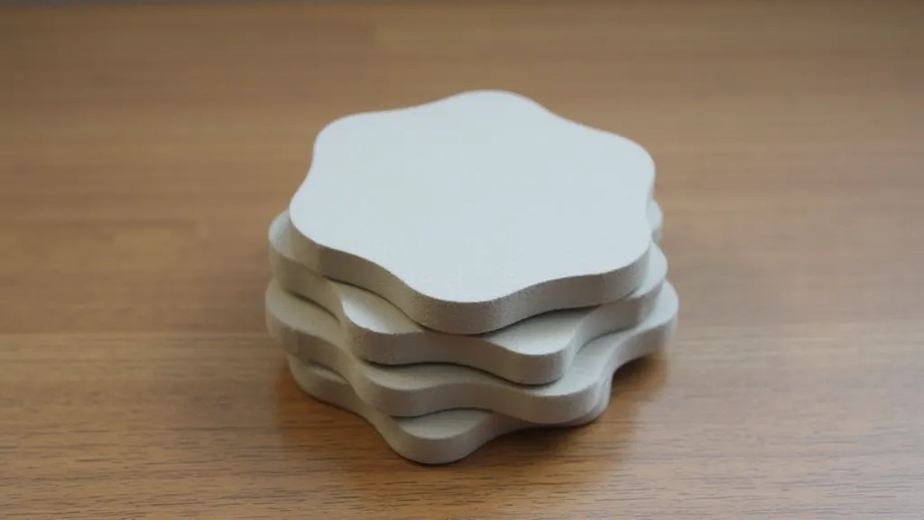 Stack of finished concrete coasters
