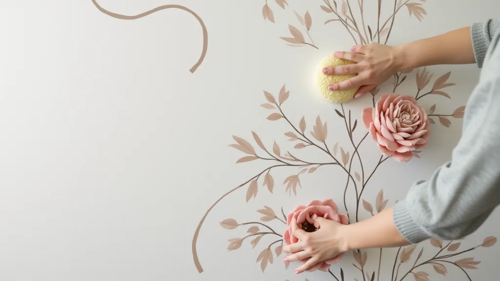 Finished wall decal application