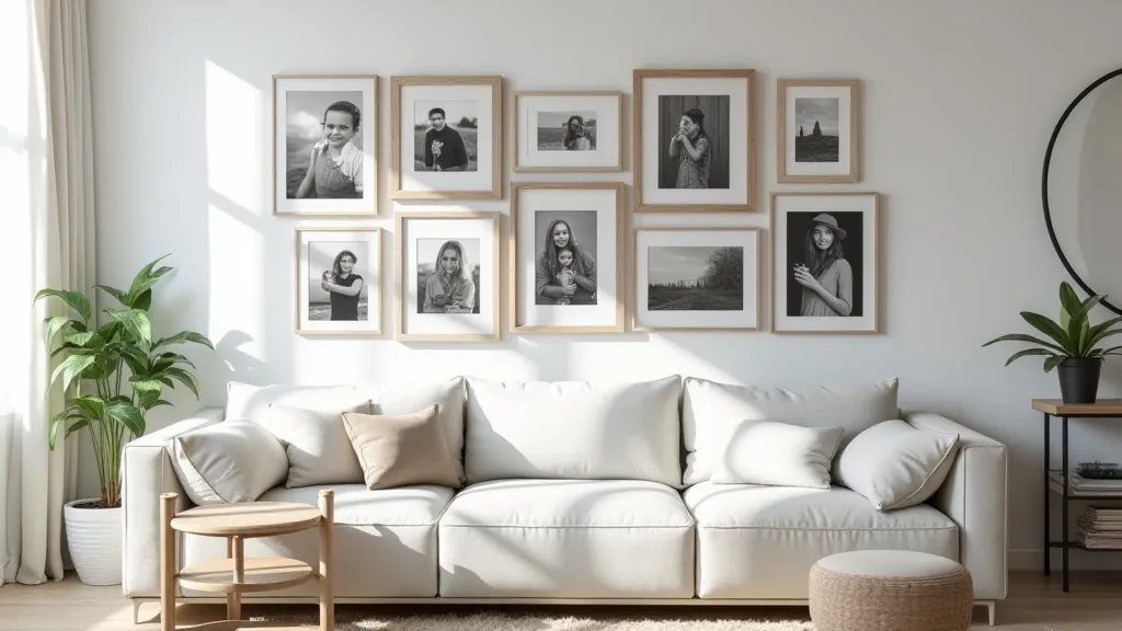 Gallery wall in a living room