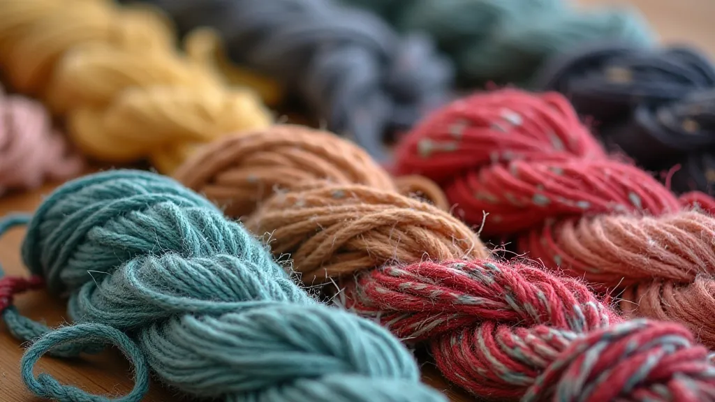 Variety of macrame cords on a table