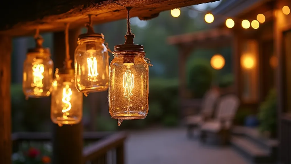 Hanging mason jar lights