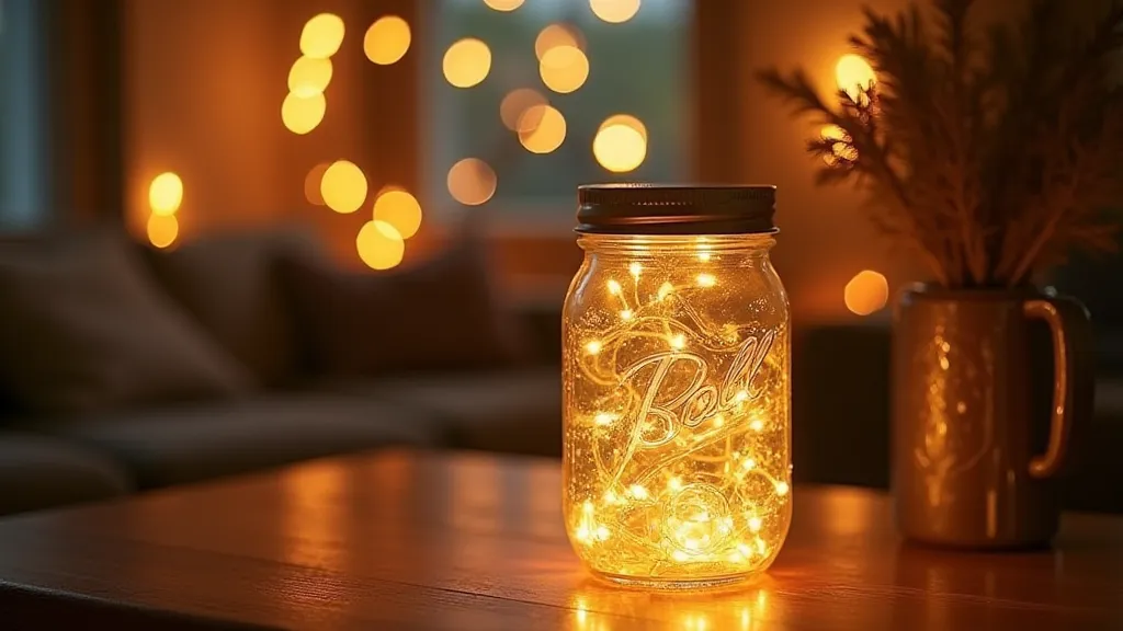 Mason jar with fairy lights
