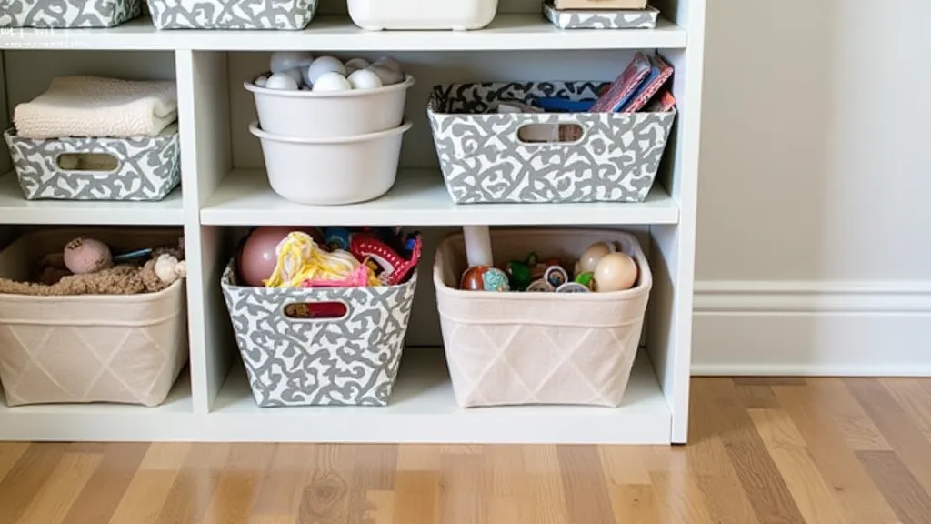 Fabric Storage Bins on an Organized Shelf