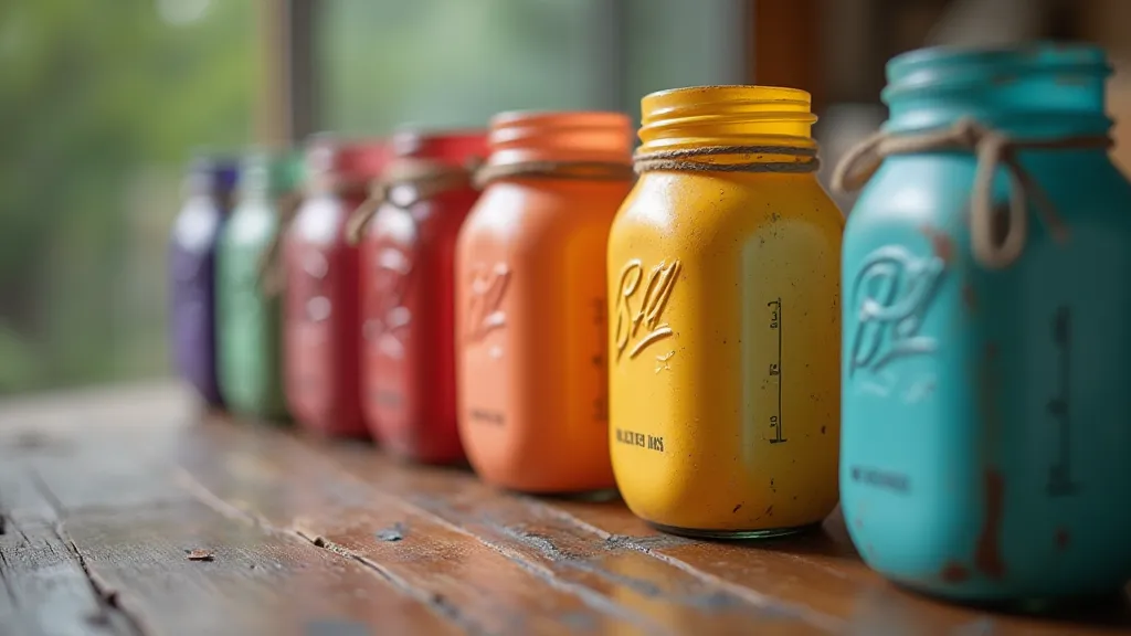 Painted Mason Jar Candle Holders